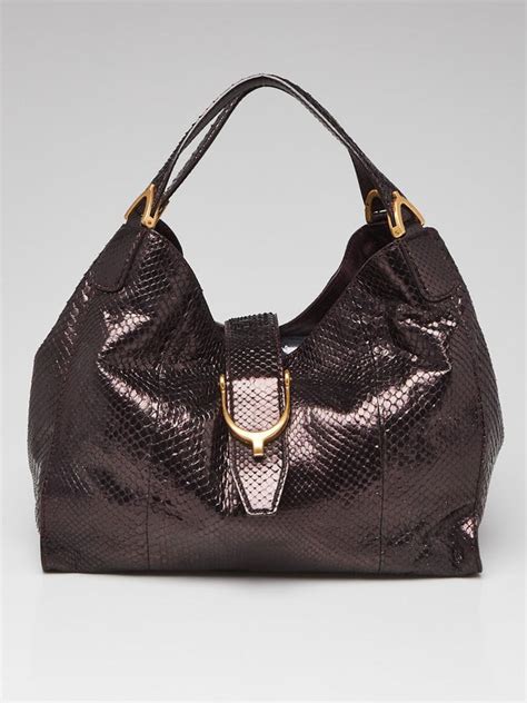 gucci soft stirrup python shoulder bag